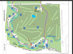 Map of the park with arrow at shelter #3